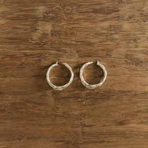 Twisted Hoop Sterling Silver Earrings